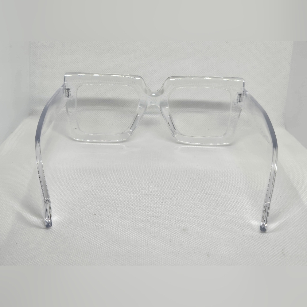 Oversized Clear Transparent Square Eyeglasses – Trendy Minimalist Frames - Picture 5 of 6